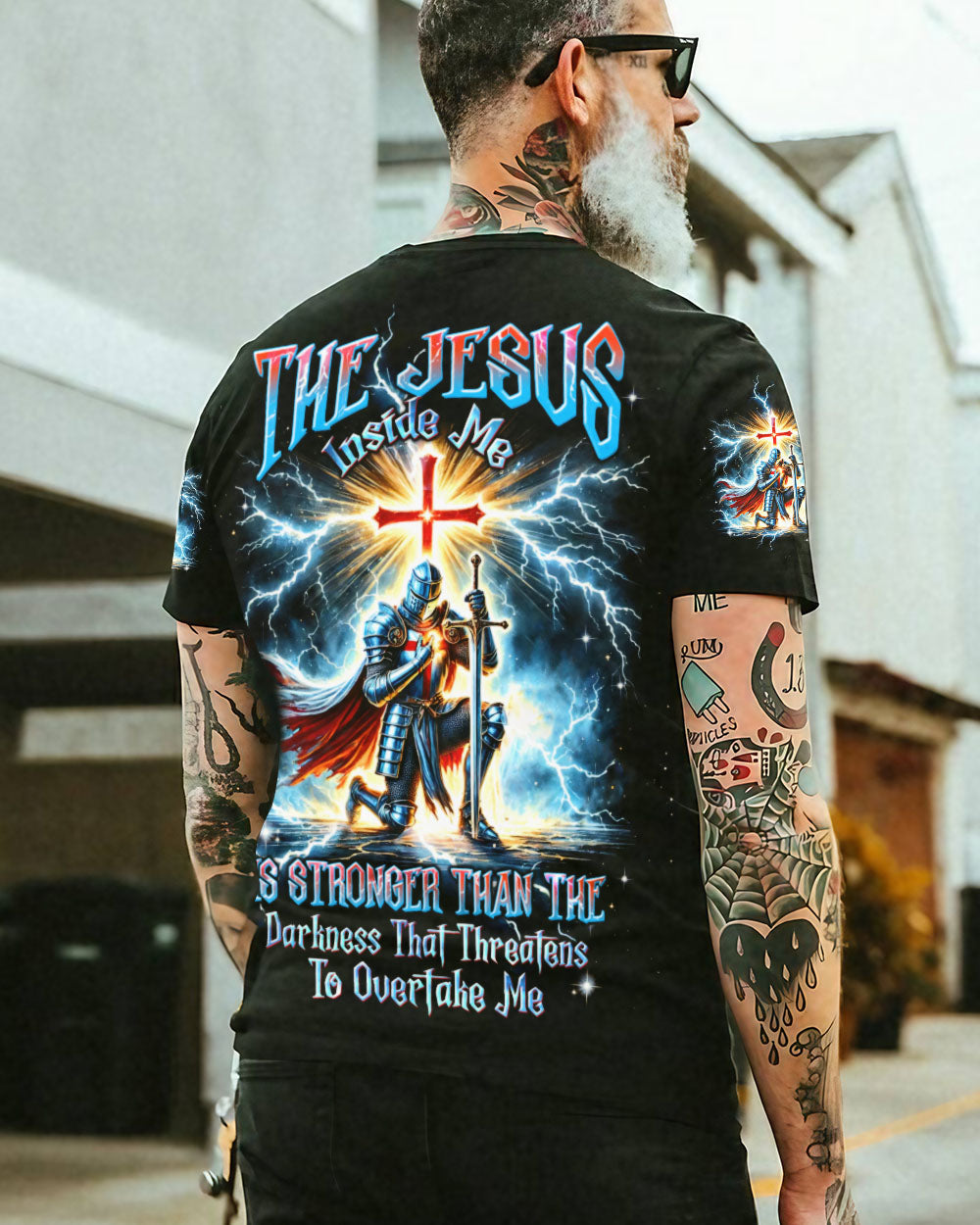 The Jesus Inside Me Is Stronger Than The Darkness Warrior Men's All Over Print Shirt - Tltw2711245