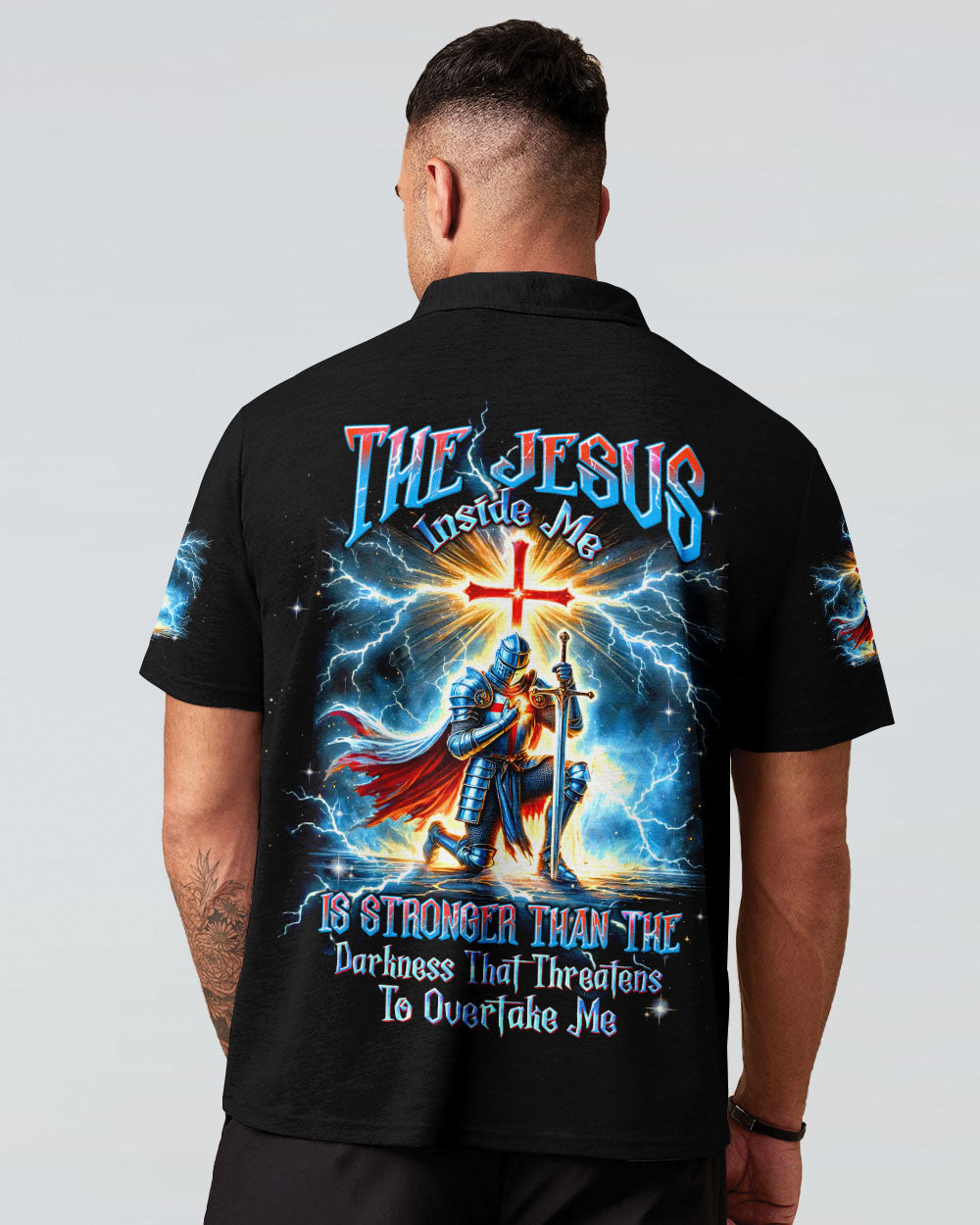 The Jesus Inside Me Is Stronger Than The Darkness Warrior Men's All Over Print Shirt - Tltw2711245