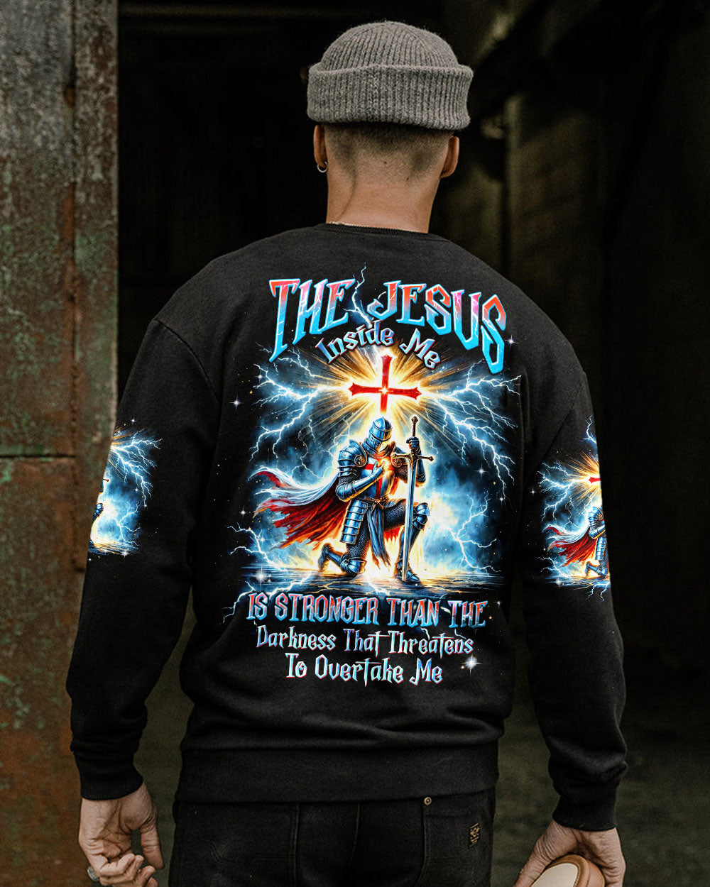 The Jesus Inside Me Is Stronger Than The Darkness Warrior Men's All Over Print Shirt - Tltw2711245