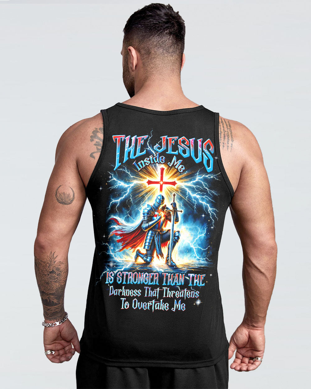 The Jesus Inside Me Is Stronger Than The Darkness Warrior Men's All Over Print Shirt - Tltw2711245