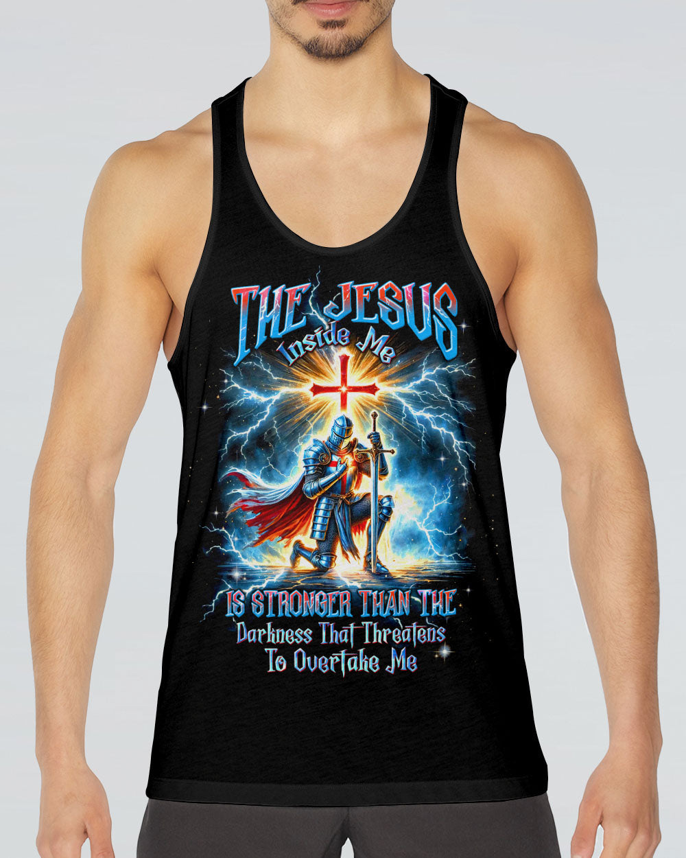 The Jesus Inside Me Is Stronger Than The Darkness Warrior Men's All Over Print Shirt - Tltw2711245