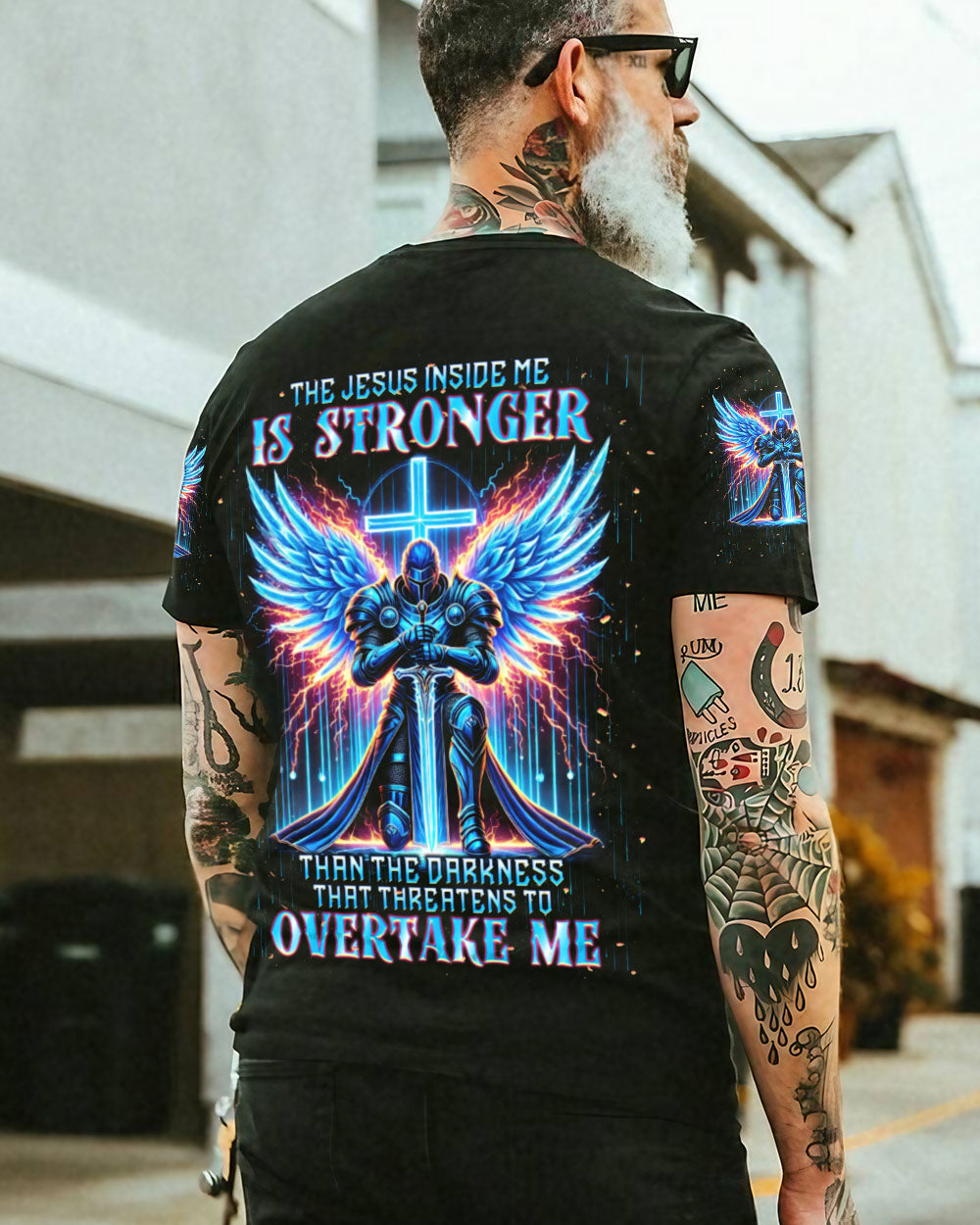 The Jesus Inside Me Is Stronger Than The Darkness Warrior Men's All Over Print Shirt  - Tlnt0712242