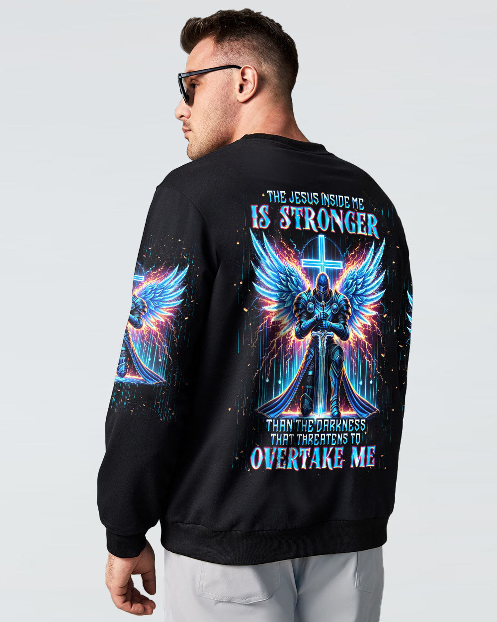 The Jesus Inside Me Is Stronger Than The Darkness Warrior Men's All Over Print Shirt  - Tlnt0712242