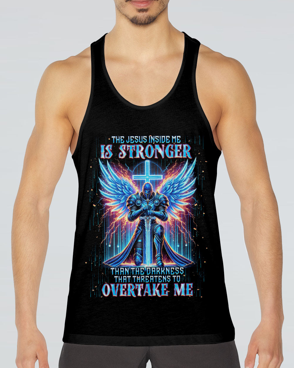 The Jesus Inside Me Is Stronger Than The Darkness Warrior Men's All Over Print Shirt  - Tlnt0712242