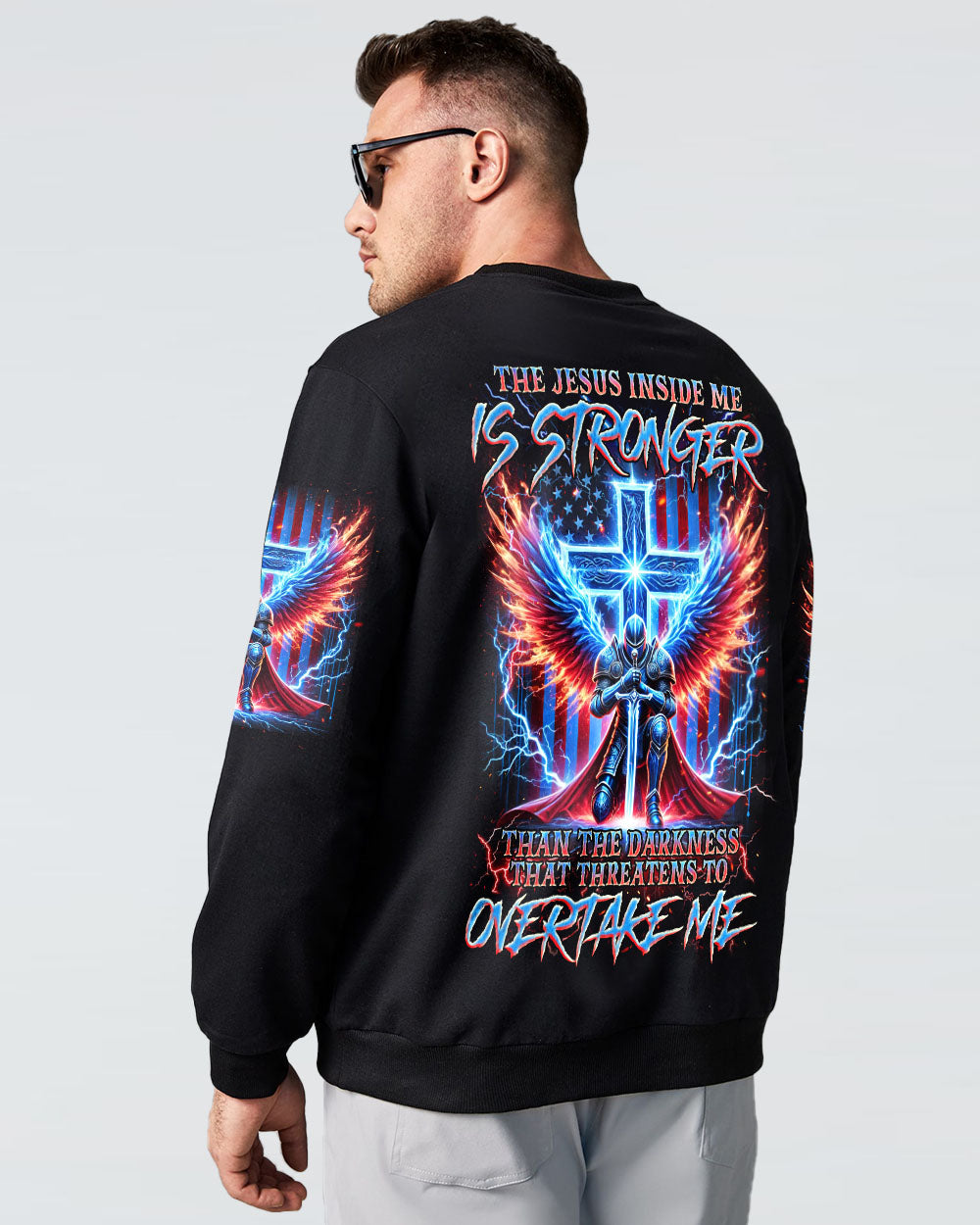 The Jesus Inside Me Is Stronger Than The Darkness Warrior Men's All Over Print Shirt  - Tlnz0512244