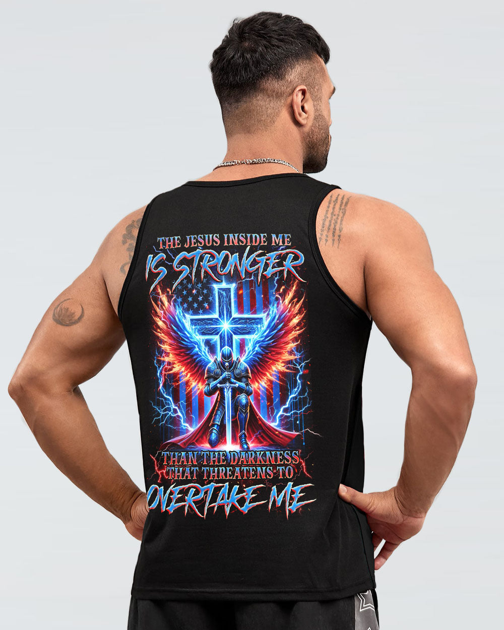 The Jesus Inside Me Is Stronger Than The Darkness Warrior Men's All Over Print Shirt  - Tlnz0512244