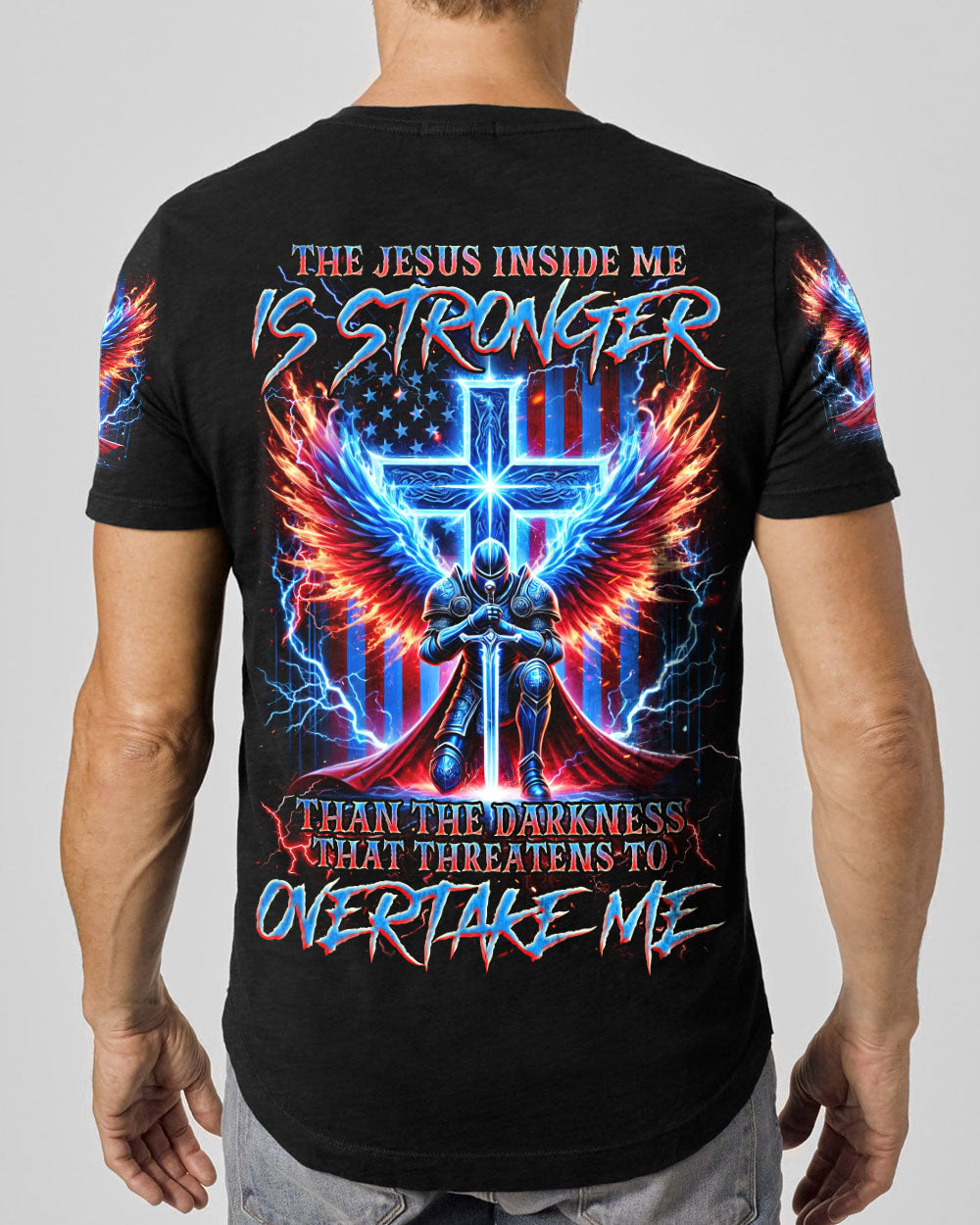 The Jesus Inside Me Is Stronger Than The Darkness Warrior Men's All Over Print Shirt  - Tlnz0512244