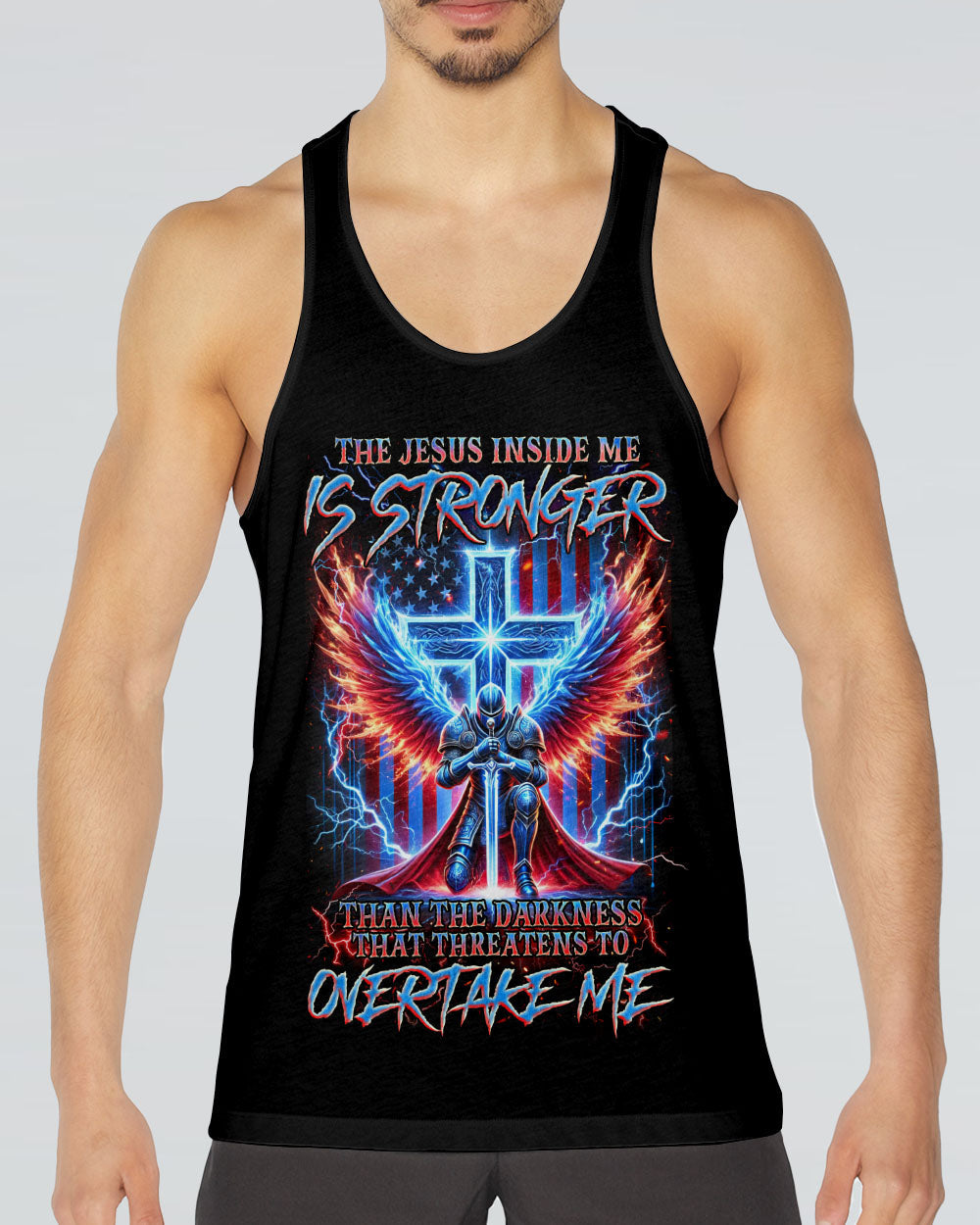 The Jesus Inside Me Is Stronger Than The Darkness Warrior Men's All Over Print Shirt  - Tlnz0512244