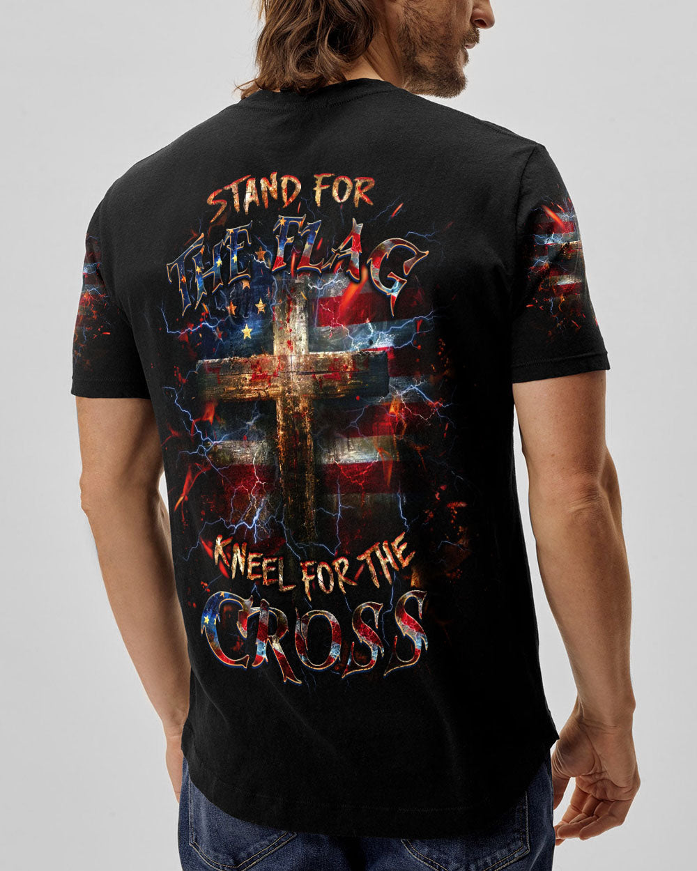 Stand For The Flag Kneel For The Cross Men's All Over Print Shirt - Yhlt2712243