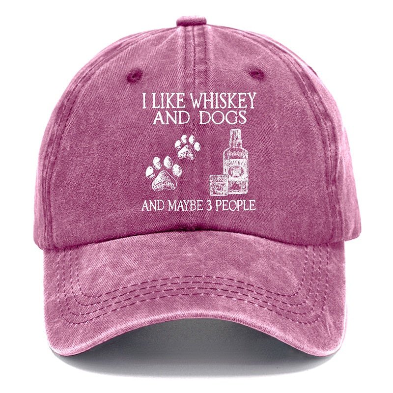 I Like Whiskey And Dogs And Maybe 3 People Funny Print cap