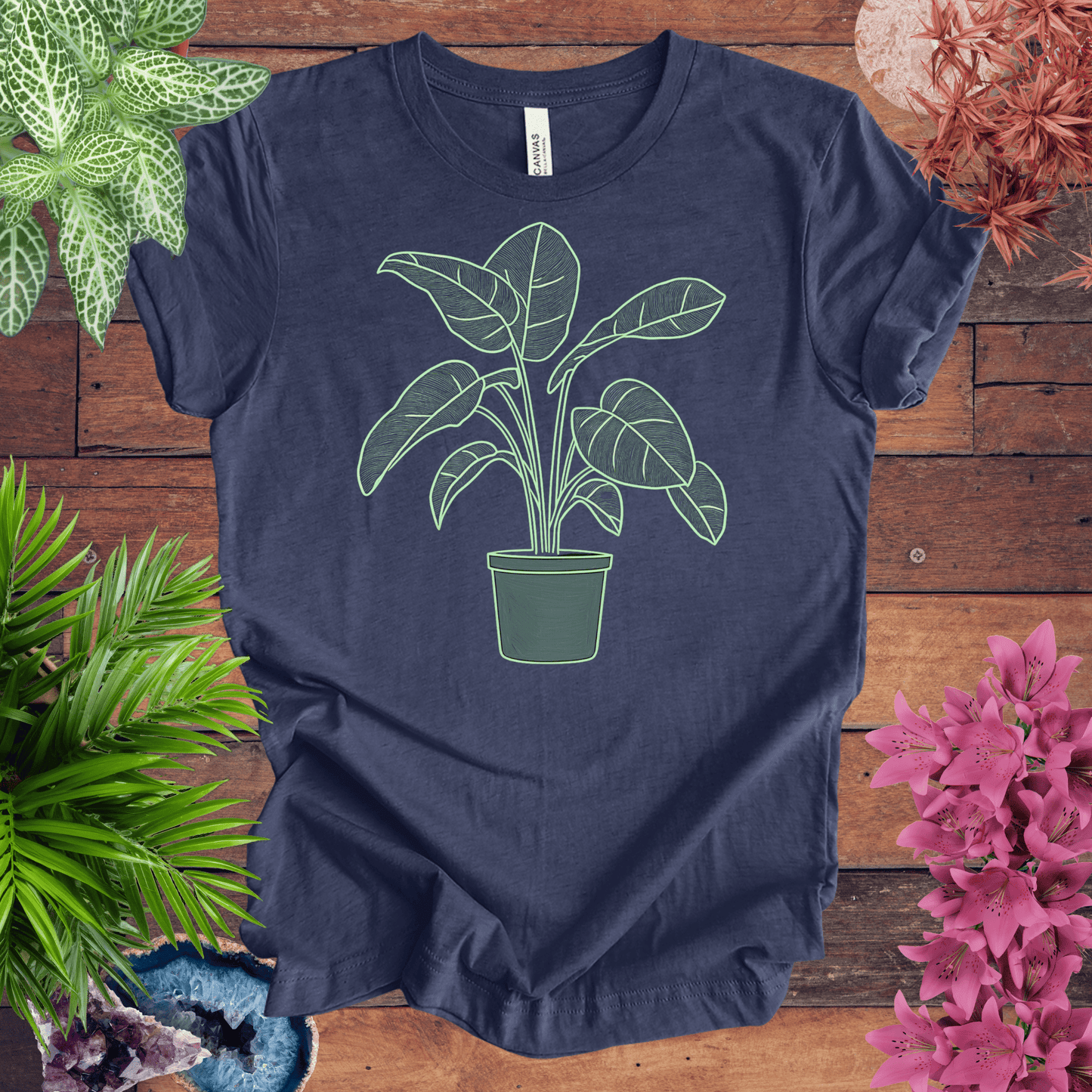 Bird of Paradise Plant Outline T-Shirt