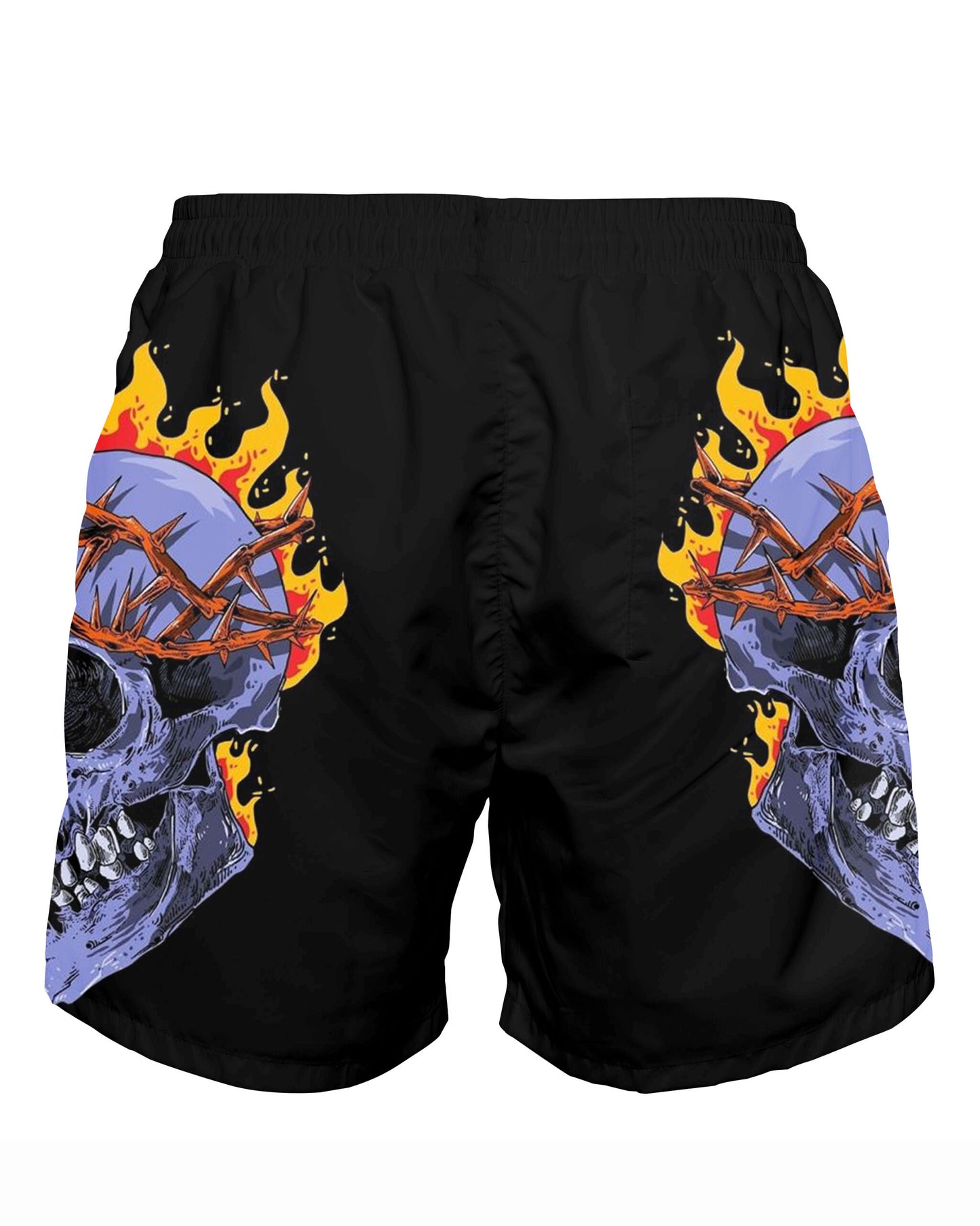 Men's Big Summer Black Skull Party Tank Shorts Suit