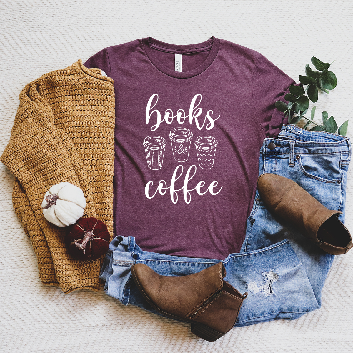 books & coffee unisex tee