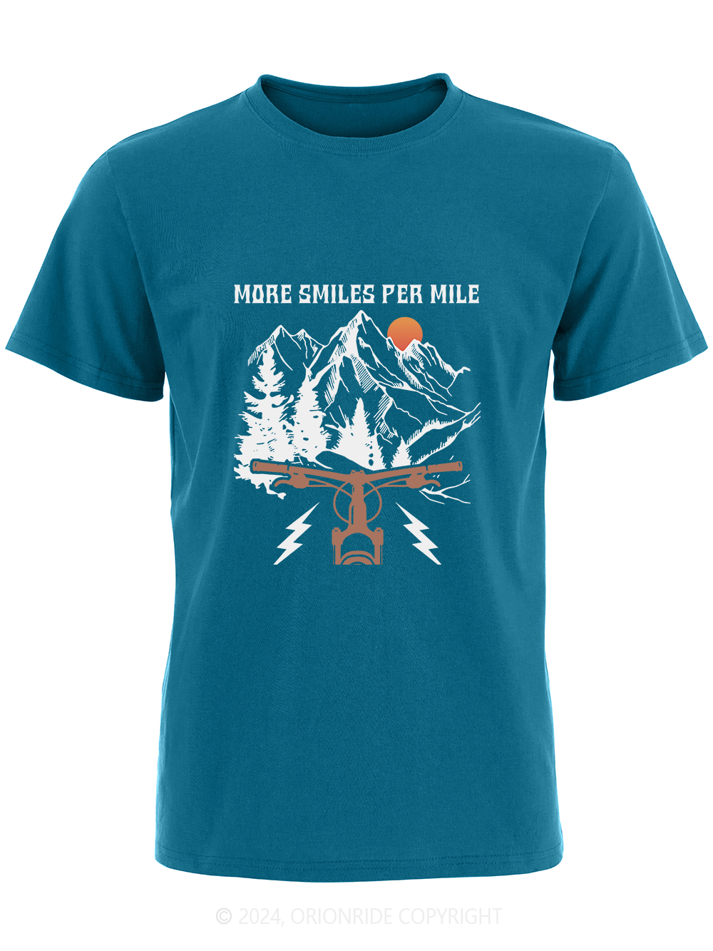 Orionride Short Sleeves More Smiles Per Mile Bike T-Shirt