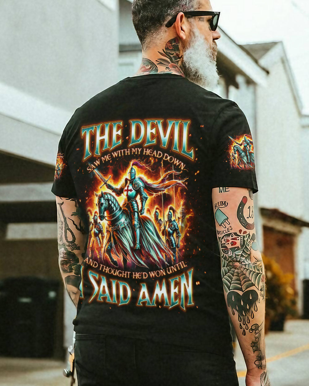 The Devil Saw Me With My Head Down Men's All Over Print Shirt - Tlno1907243