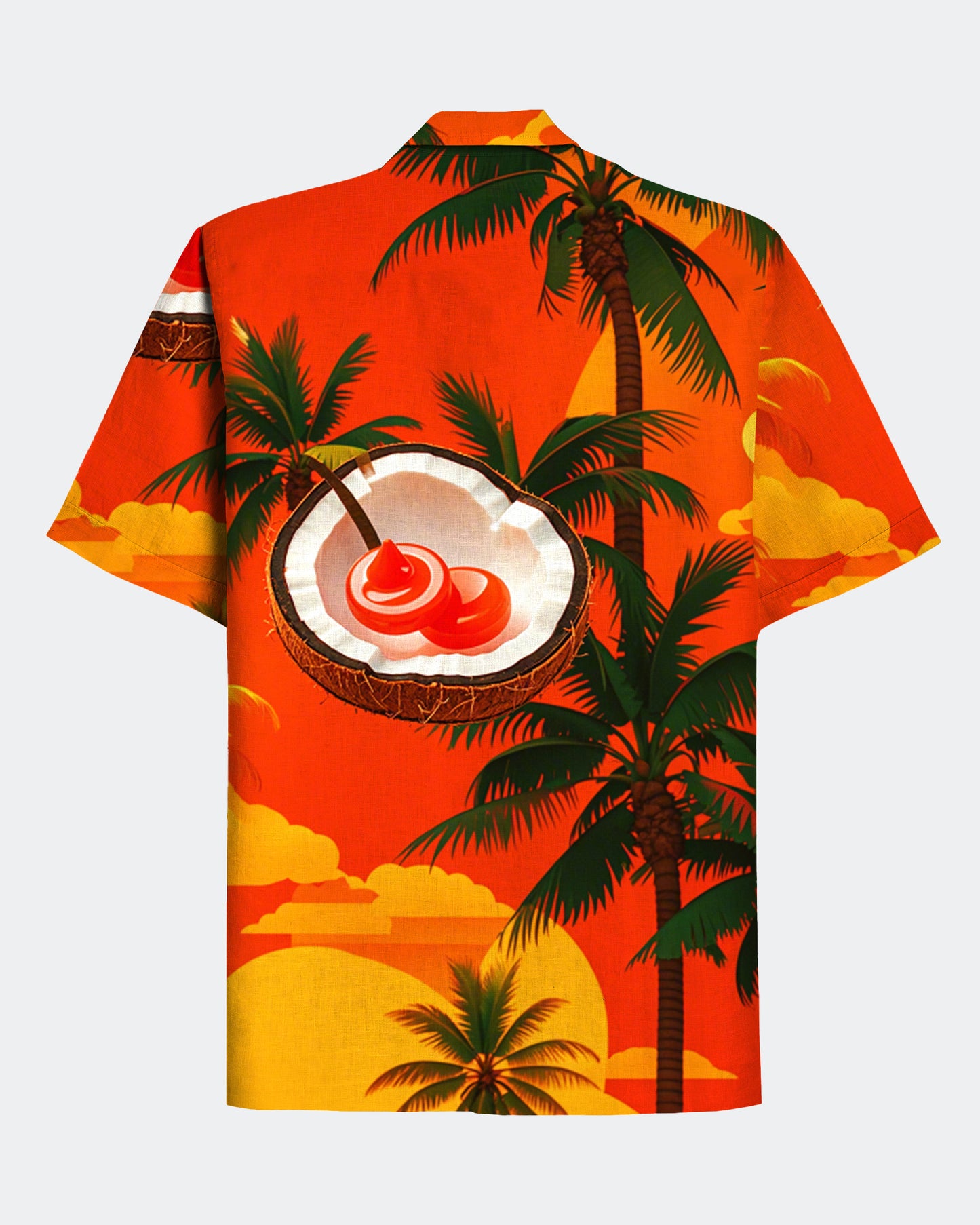 Men's Hawaii Coconut Tree Print Short Sleeve Shirt