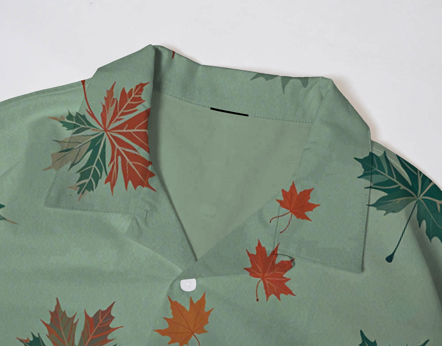 Men's Casual Hawaiian Maple Leaf Print Short Sleeve Shirt