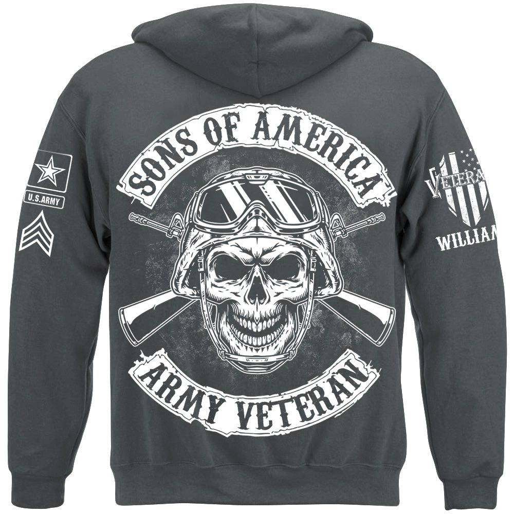 Sons Of America US Veteran Custom All Branches Logo Rank Name Shirt Gift For Soldier Veteran H2511