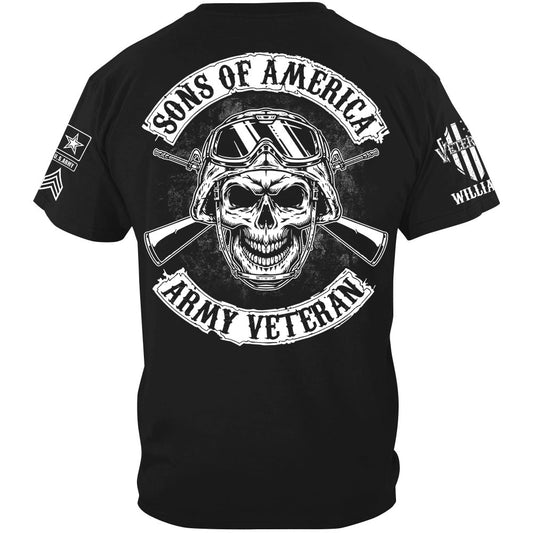 Sons Of America US Veteran Custom All Branches Logo Rank Name Shirt Gift For Soldier Veteran H2511