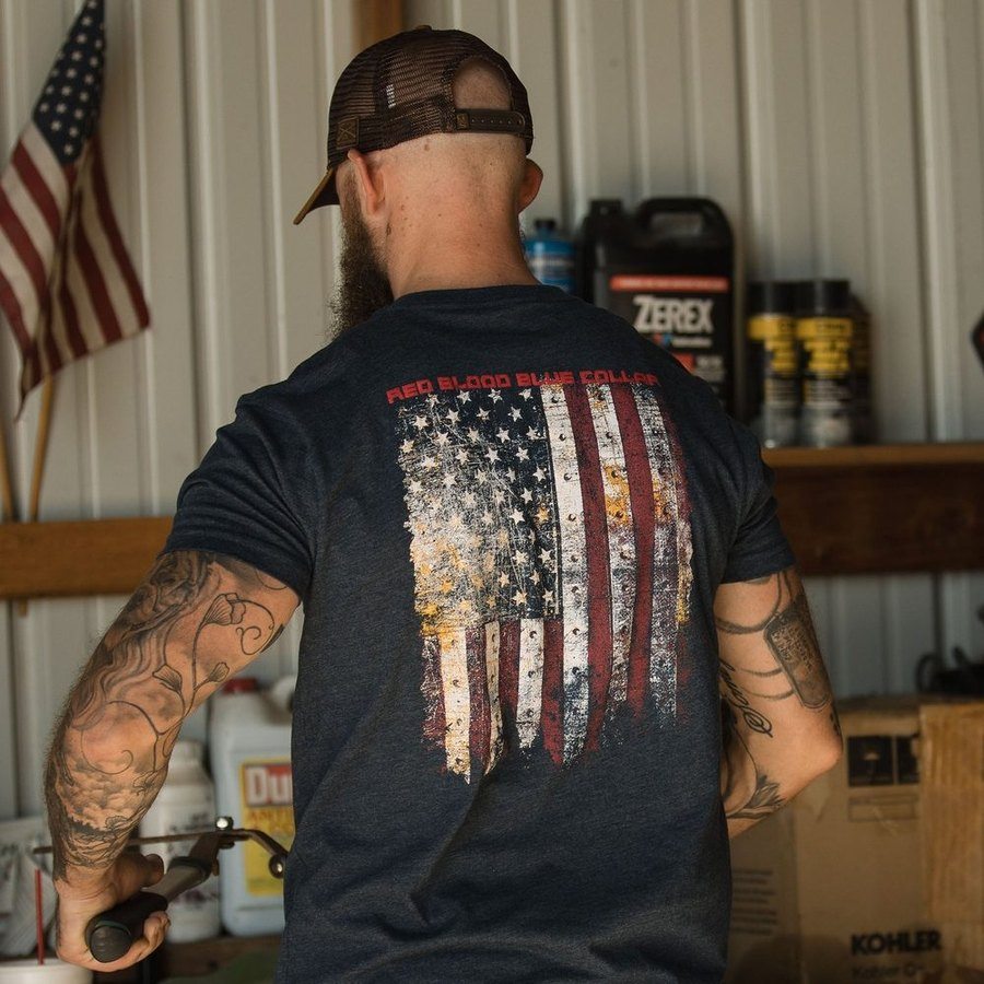 Red Blood Blue Collar® T-Shirt - Midnight Navy