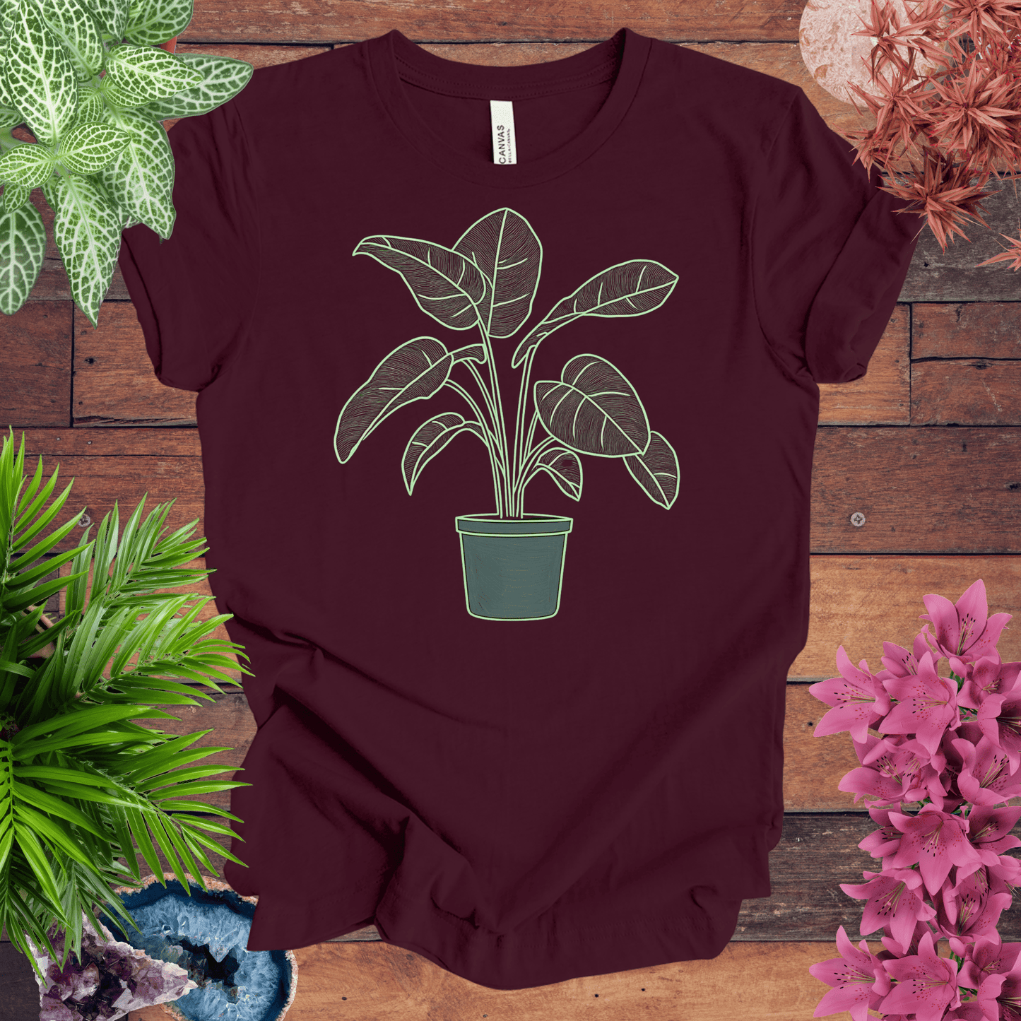 Bird of Paradise Plant Outline T-Shirt