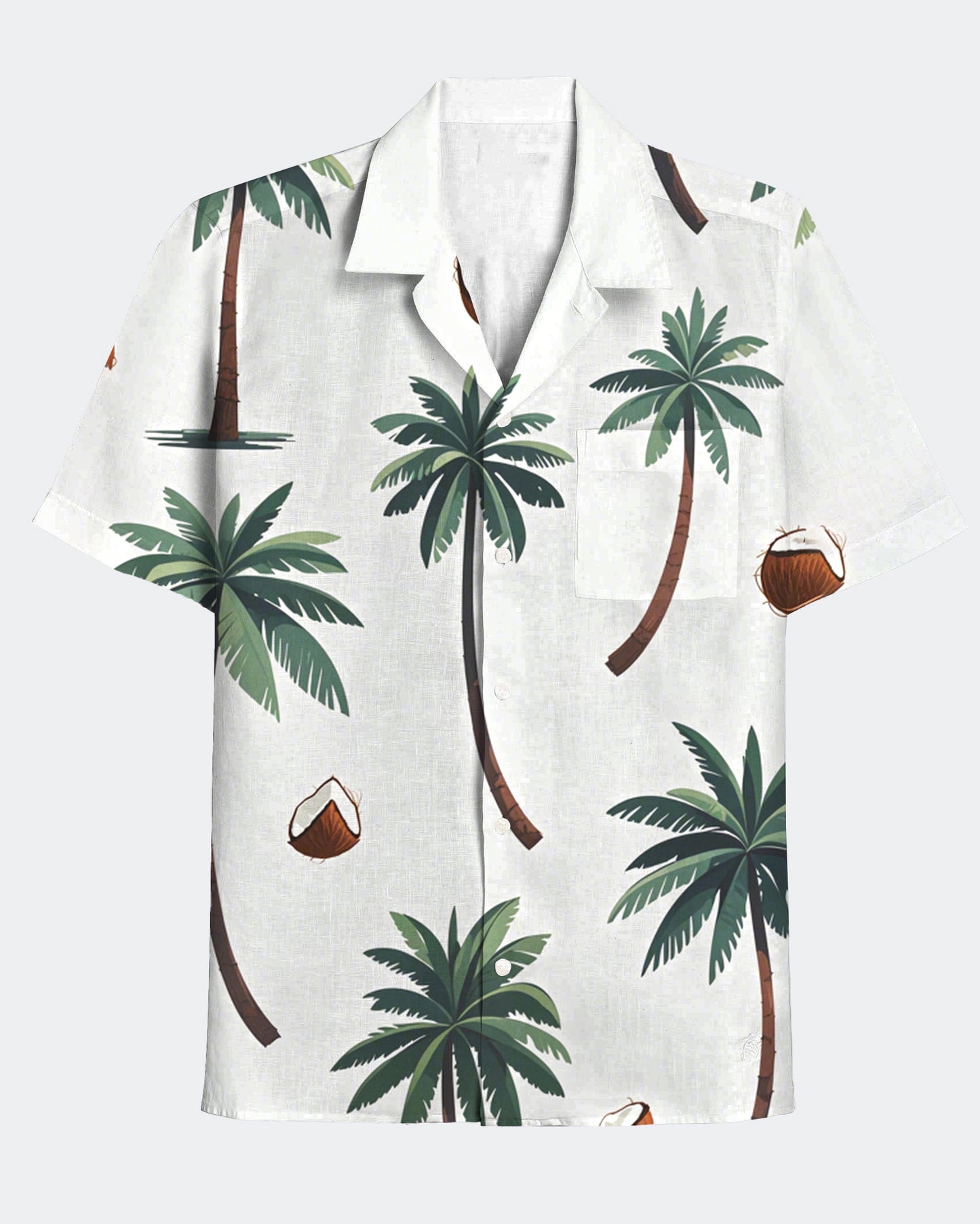 Men's Hawaiian Coconut Grove Print Short Sleeve Shirt