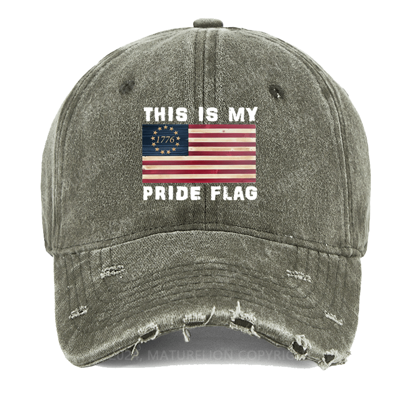 Maturelion This Is My Pride Flag USA American Washed Vintage Cap