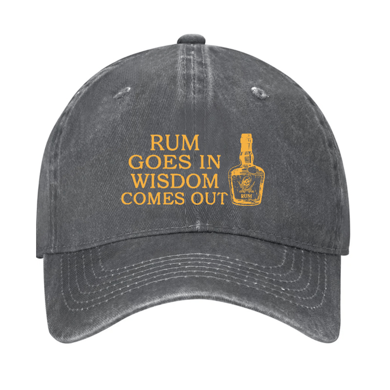 Rum Goes In Wisdom Comes Out Funny Cap