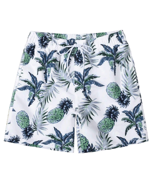 Beach Quick-Drying Floral-Print Swim Trunks