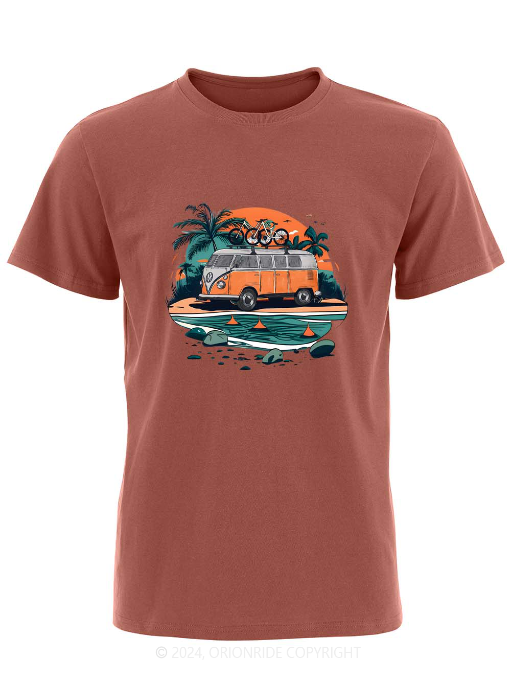 Orionride Short Sleeves Beach Retro Car Bike T-Shirt