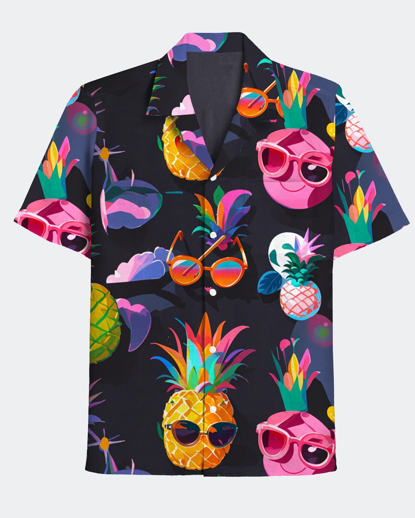 Men's Hawaii Fun Pineapple Print Short Sleeve Shirt