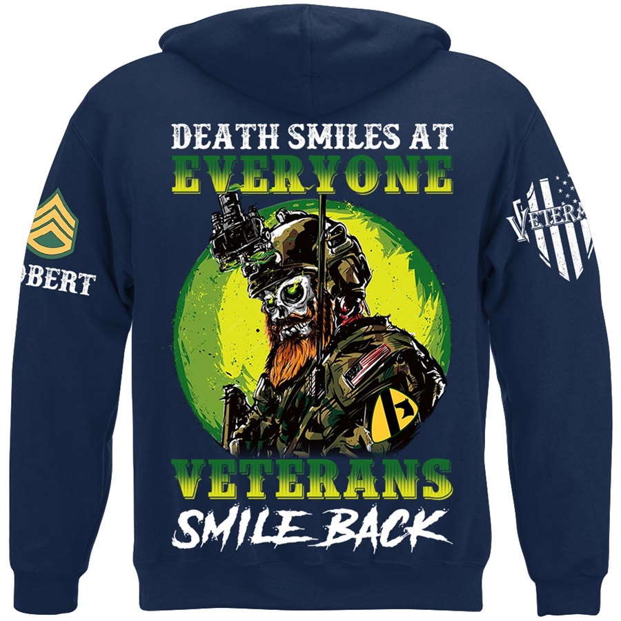 Death Smiles At Everyone Veterans Smile Back Custom Shirt Gift For Veteran H2511 Trna