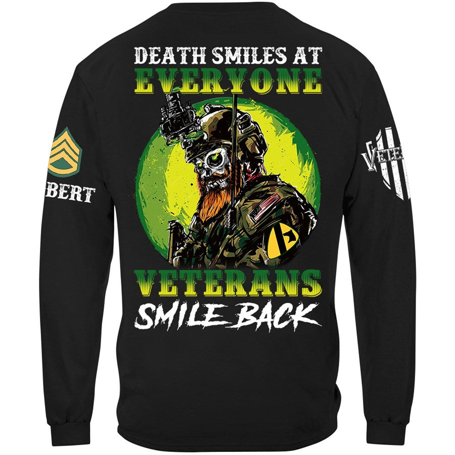 Death Smiles At Everyone Veterans Smile Back Custom Shirt Gift For Veteran H2511 Trna