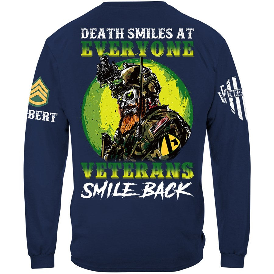 Death Smiles At Everyone Veterans Smile Back Custom Shirt Gift For Veteran H2511 Trna