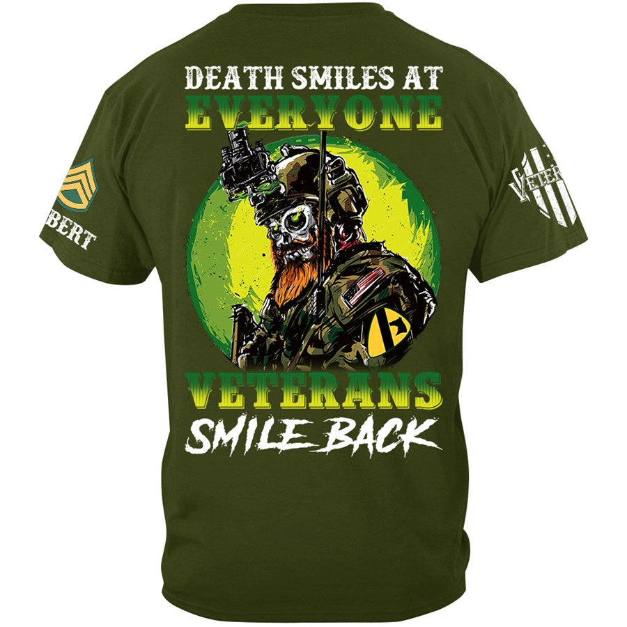 Death Smiles At Everyone Veterans Smile Back Custom Shirt Gift For Veteran H2511 Trna