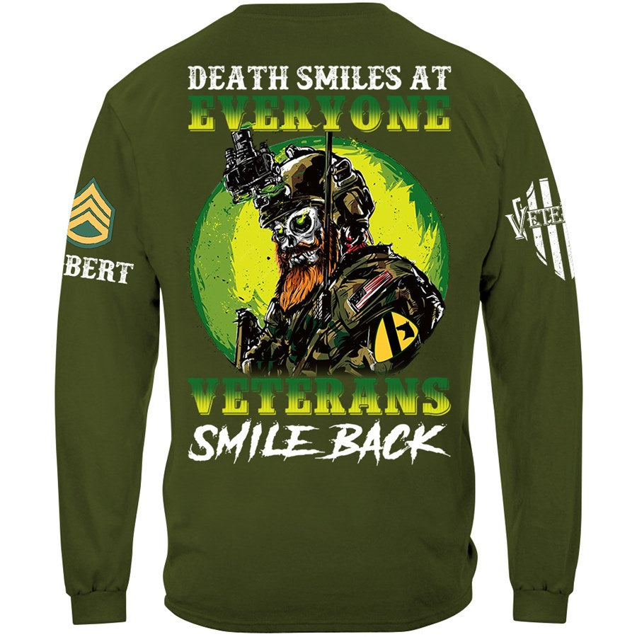 Death Smiles At Everyone Veterans Smile Back Custom Shirt Gift For Veteran H2511 Trna