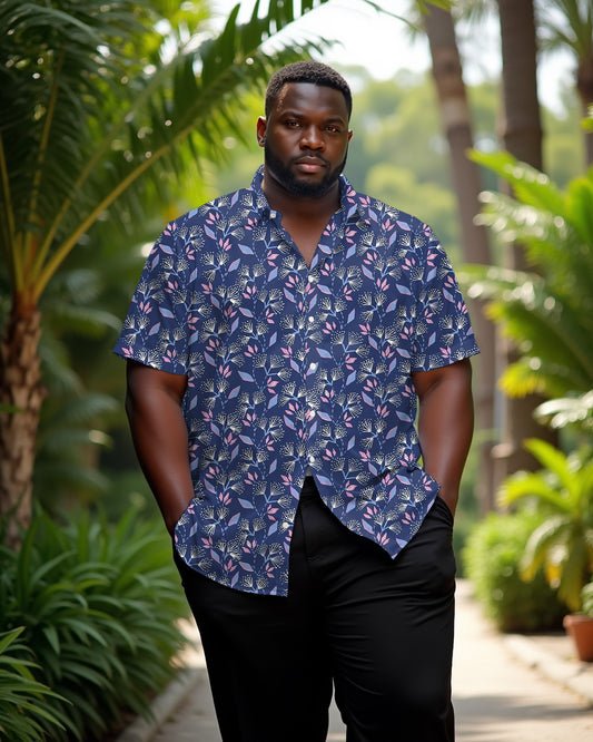 Men's Plus Size Dating Vine Blue Lel Short Sleeve Shirt