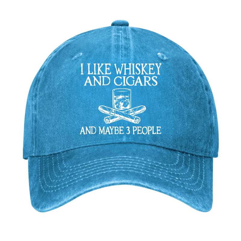 I like Whiskey And Cigars And Maybe 3 People Cap (Free Customization)