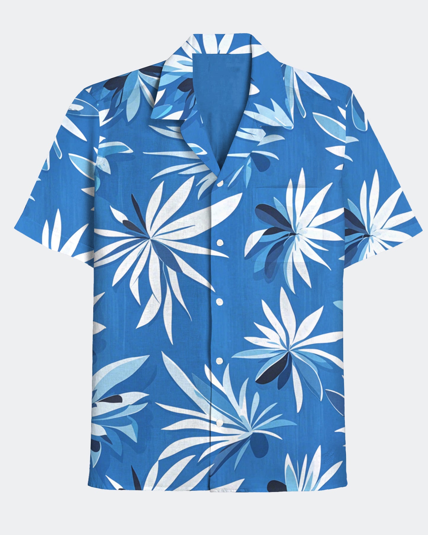 Men's Abstract Plant Graphic Print Hawaiian Casual Short Sleeve Shirt