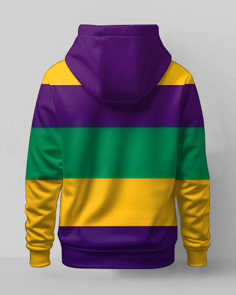 Men's Plus Size Carnival Colorblock Printed Hoodie Sweatshirt