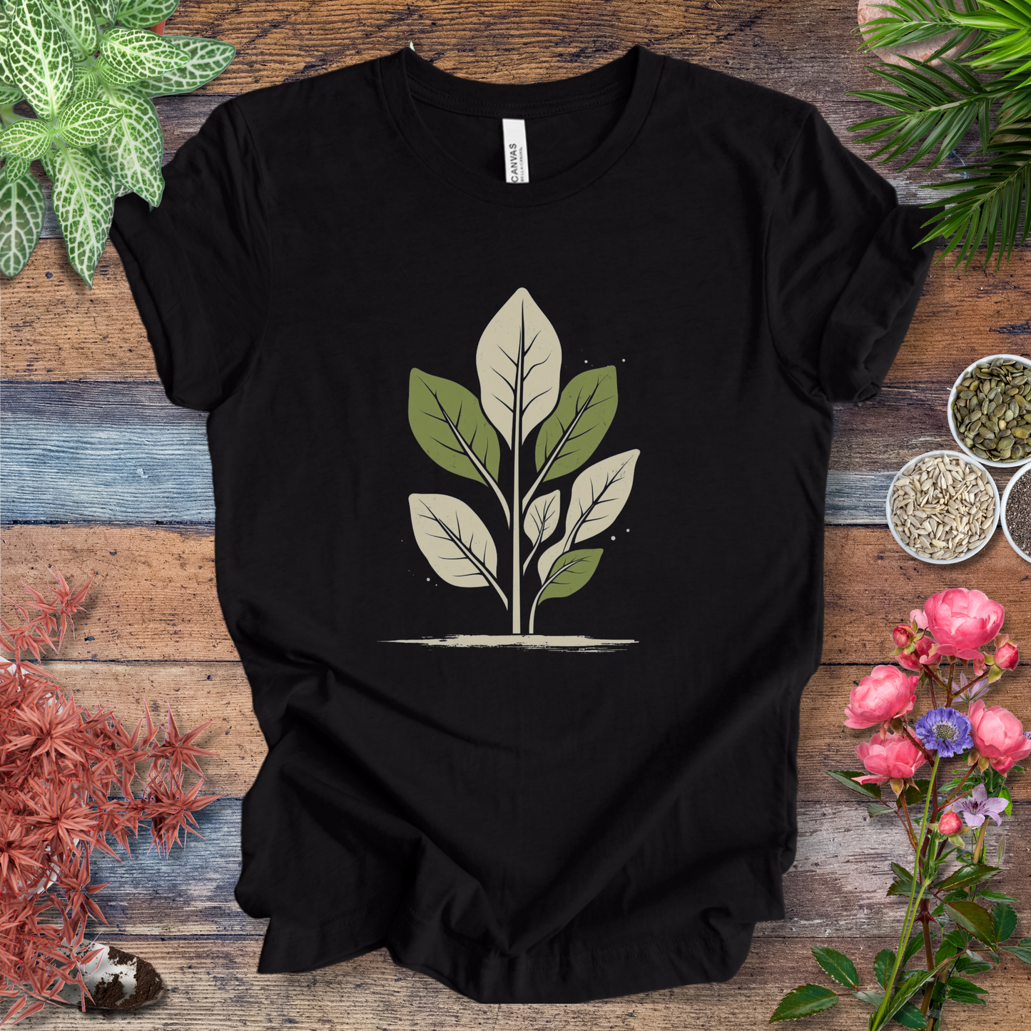 Vintage Minimalist Fiddle Leaf T-Shirt