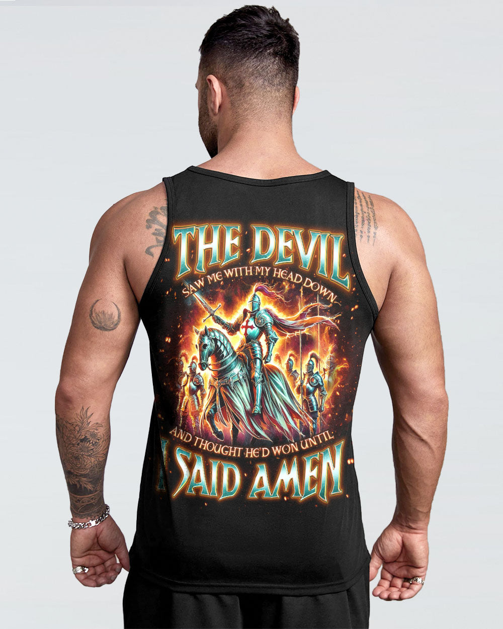 The Devil Saw Me With My Head Down Men's All Over Print Shirt - Tlno1907243