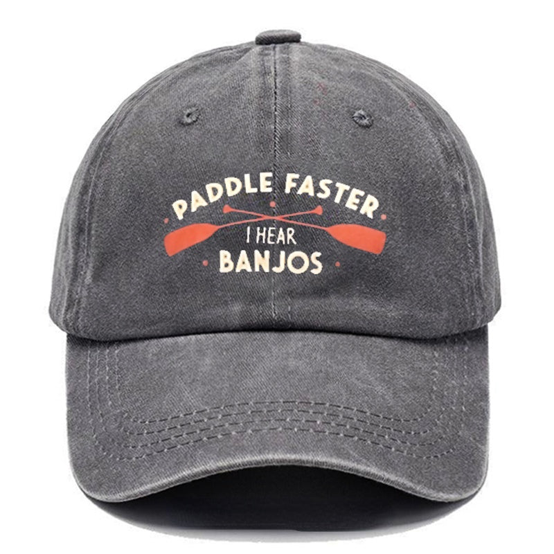 Paddle Faster I Hear Banjos Funny Print cap (Free Customization)