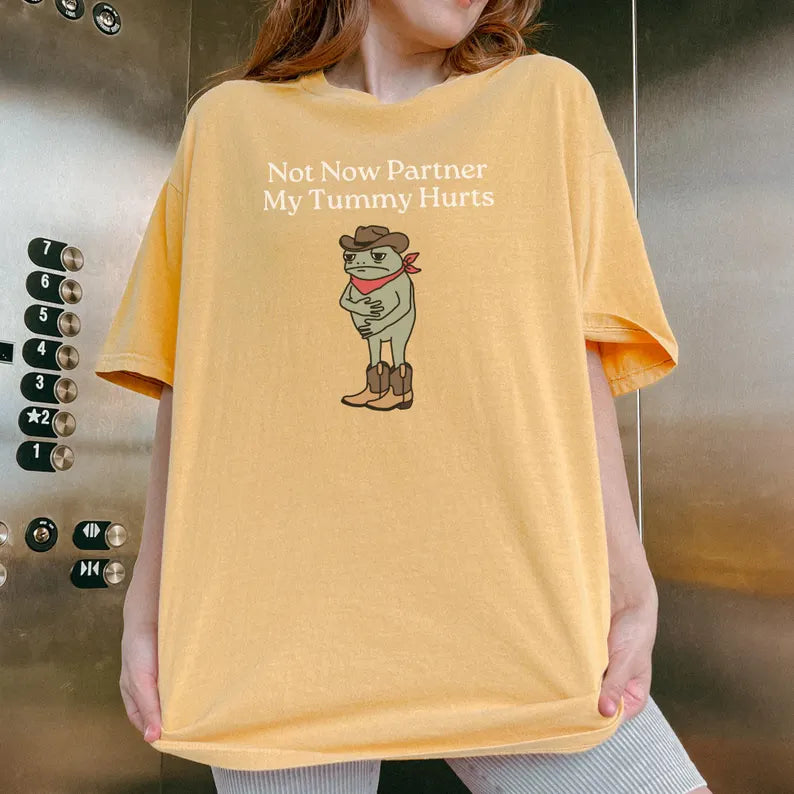 Not Now Partner My Tummy Hurts T-shirt