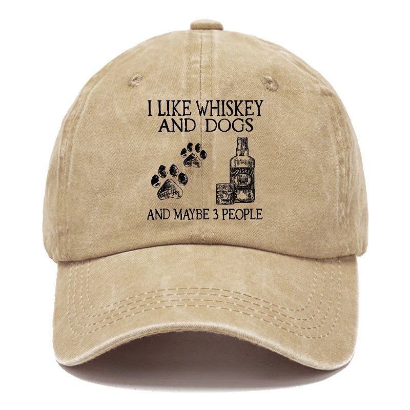 I Like Whiskey And Dogs And Maybe 3 People Funny Print cap