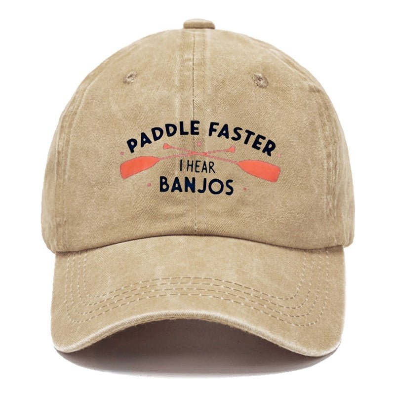 Paddle Faster I Hear Banjos Funny Print cap (Free Customization)