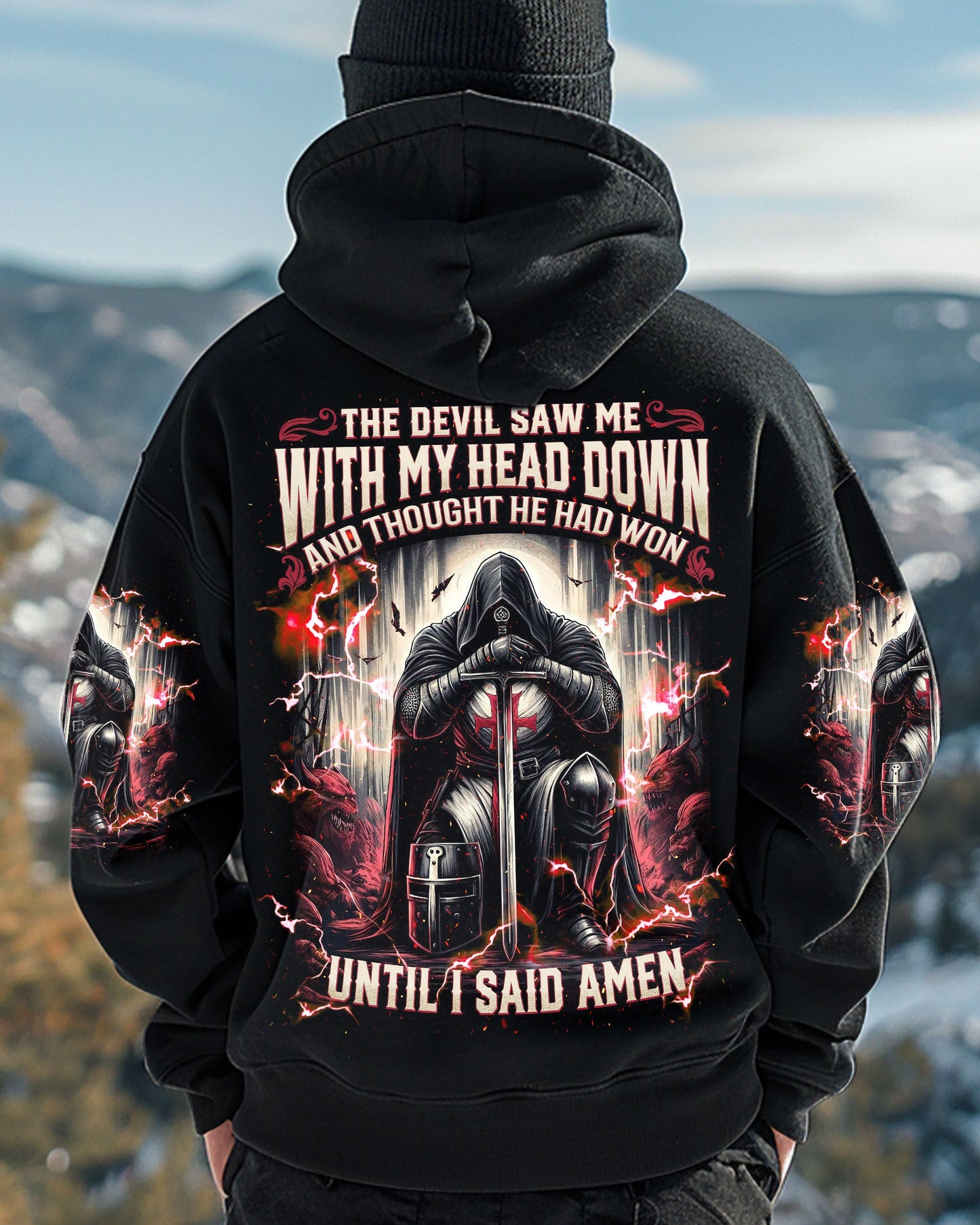 The Devil Saw Me With My Head Down Warrior Men's All Over Print Shirt  - Tlnz1112242