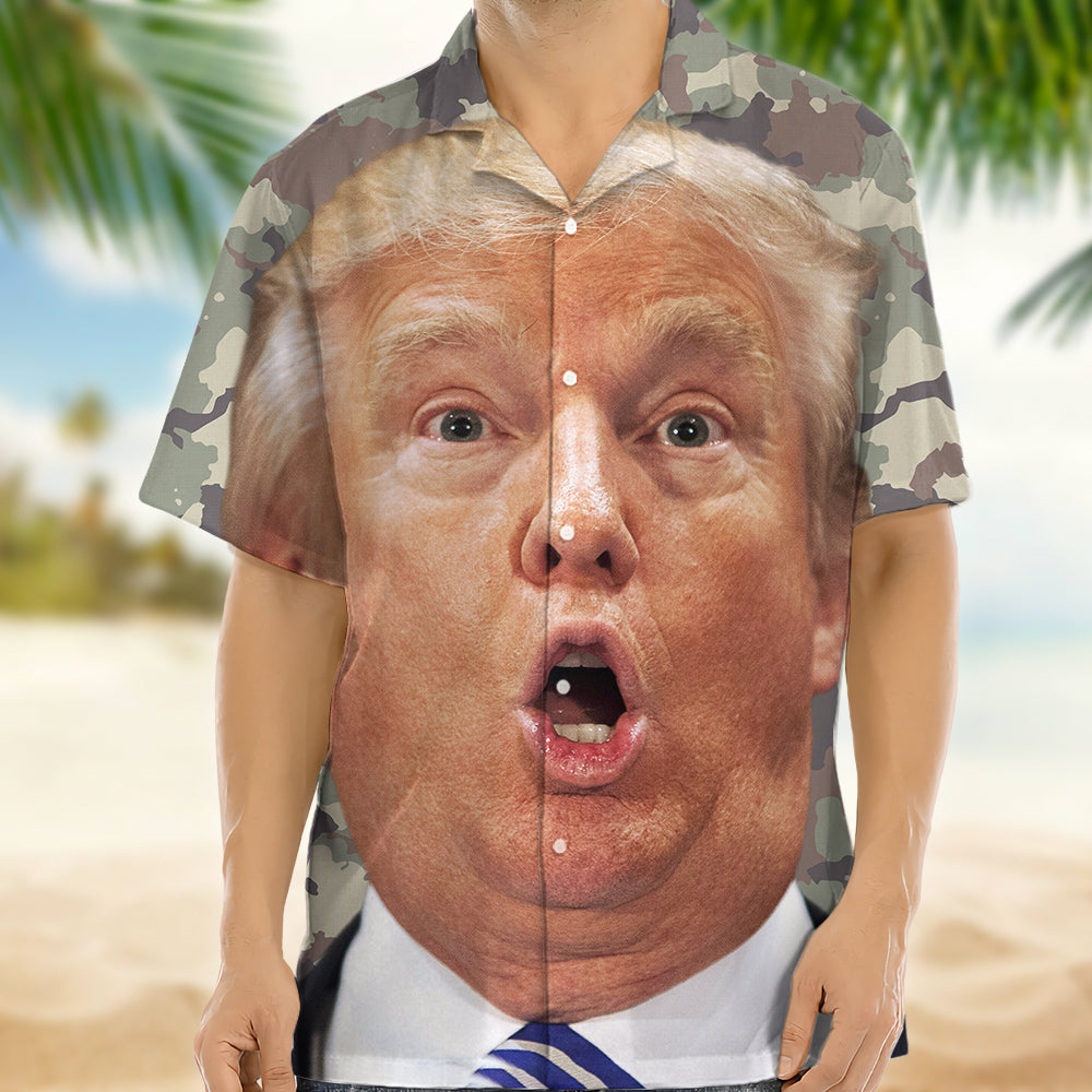 Custom Funny Donald Trump Face Hawaii Shirt N304 62432