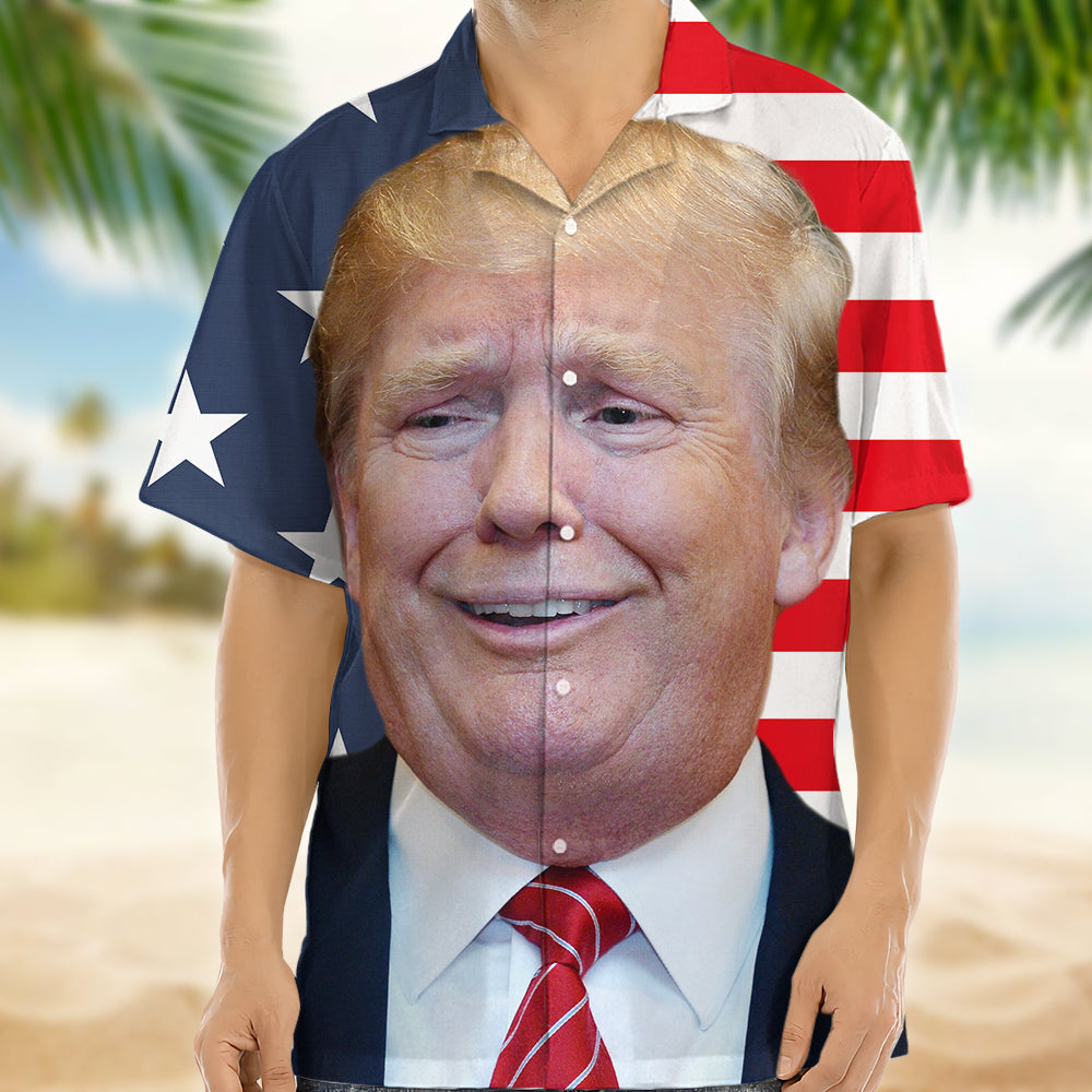 Custom Funny Donald Trump Face Hawaii Shirt N304 62432