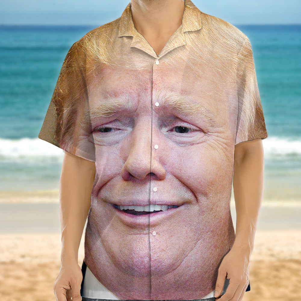 Custom Funny Donald Trump Face Hawaii Shirt N304 62432